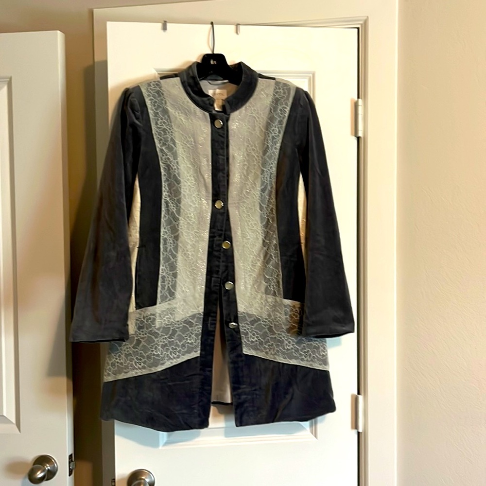 Coat grey and cream CHICOS SIZE 1